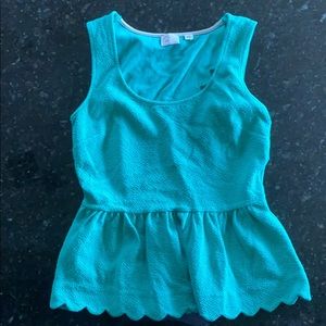 Kelly green peplum tank